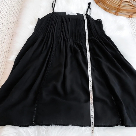 Auguste The Label Pleated Mini Dress Blouse Tunic Top Crochet High Low US 2 - Picture 12 of 13